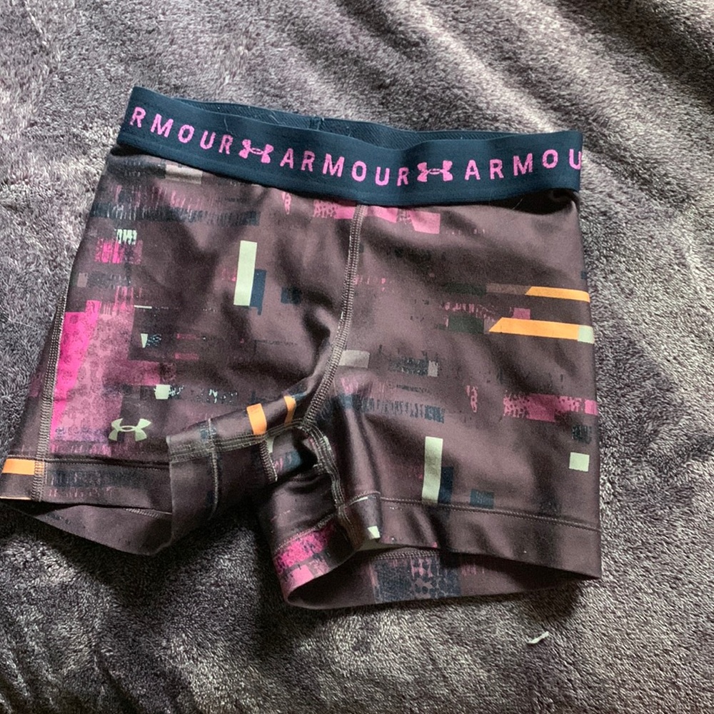 Under Armour purple orange silver spandex